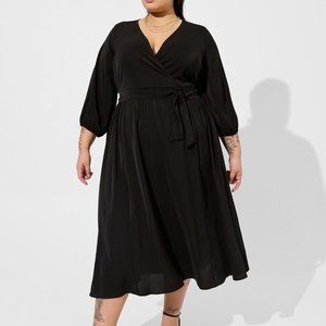 Tea Length Studio Studio Crepe de Chine Surplice Dress